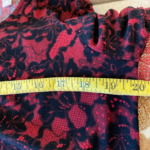 NWOT MICHAEL KORS RED & BLACK FLORAL MIDI SHEATH DRESS - SIZE XL - Picture 14 of 16